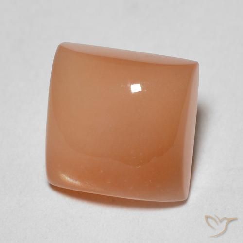 9,17 ctw natürlicher Pfirsich-orange Mondstein, Quadrat, Lichtdurchlässig