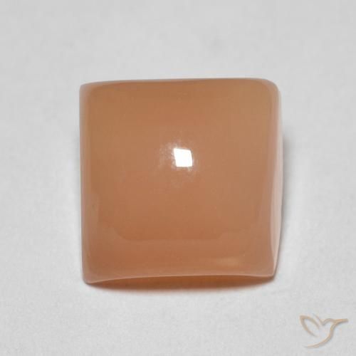 1.79ct Natürlicher Pfirsich-orange Mondstein, Quadrat, Lichtdurchlässig