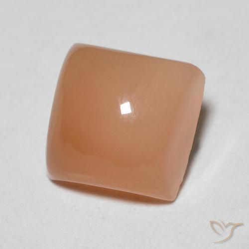 9,17 ctw natürlicher Pfirsich-orange Mondstein, Quadrat, Lichtdurchlässig
