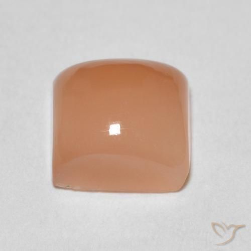 9,17 ctw natürlicher Pfirsich-orange Mondstein, Quadrat, Lichtdurchlässig