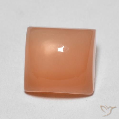2.06ct Natürlicher Cantaloupe-Orange Mondstein, Quadrat, Lichtdurchlässig
