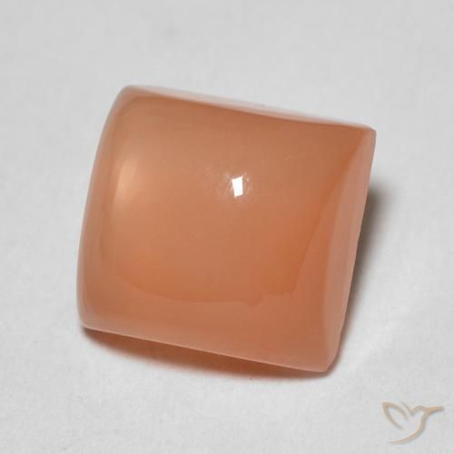 9,17 ctw natürlicher Cantaloupe-Orange Mondstein, Quadrat, Lichtdurchlässig