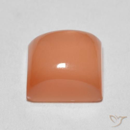 9,17 ctw natürlicher Cantaloupe-Orange Mondstein, Quadrat, Lichtdurchlässig