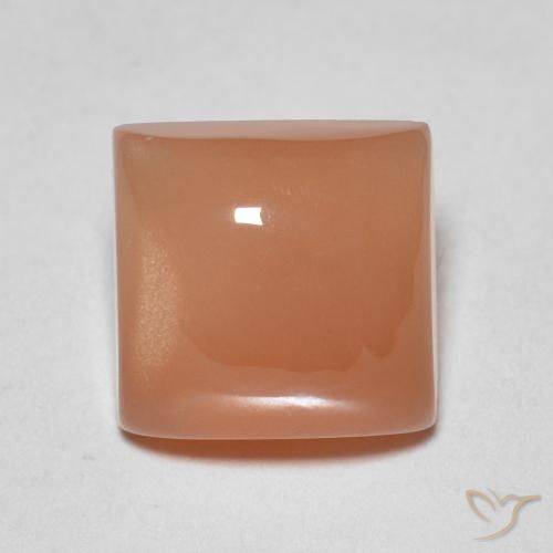1.92ct Natürlicher Mittelorange Mondstein, Quadrat, Lichtdurchlässig