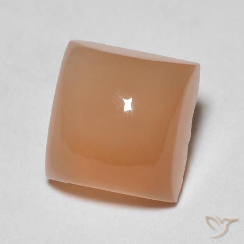 9,17 ctw natürlicher Cantaloupe-Orange Mondstein, Quadrat, Lichtdurchlässig
