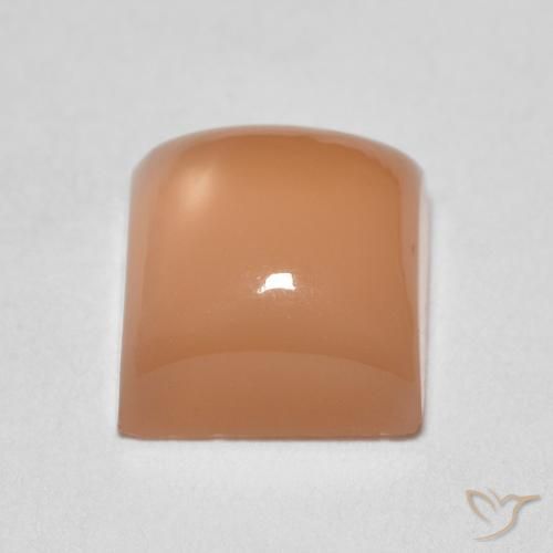 9,17 ctw natürlicher Cantaloupe-Orange Mondstein, Quadrat, Lichtdurchlässig
