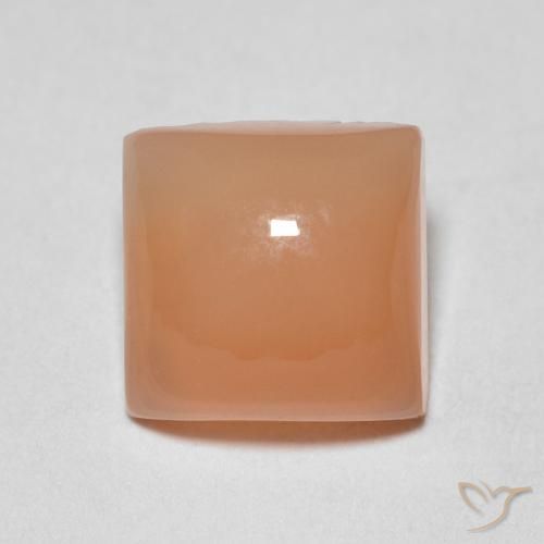 1.78ct Natürlicher Pfirsich-orange Mondstein, Quadrat, Lichtdurchlässig