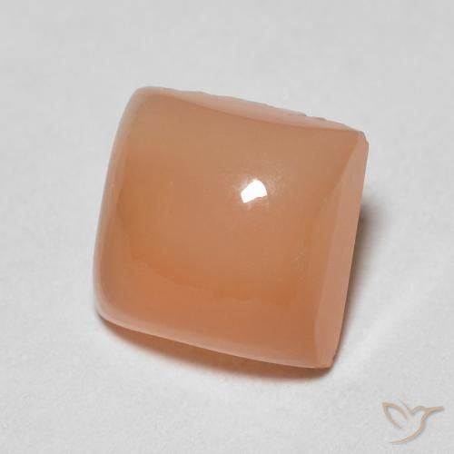 9,17 ctw natürlicher Pfirsich-orange Mondstein, Quadrat, Lichtdurchlässig