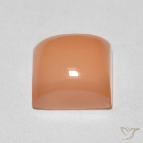 9,17 ctw natürlicher Pfirsich-orange Mondstein, Quadrat, Lichtdurchlässig