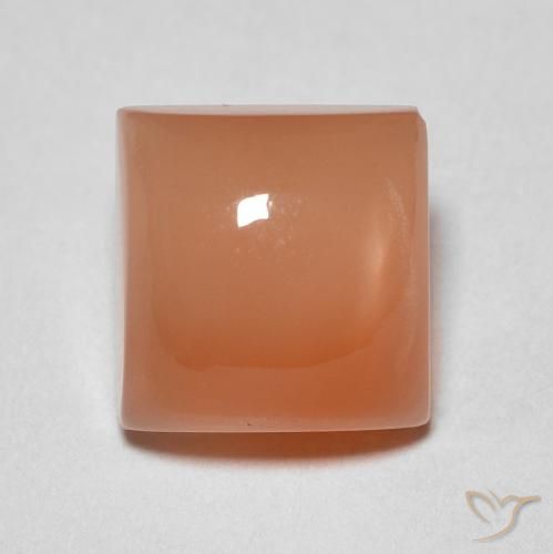 2.17ct Natürlicher Cantaloupe-Orange Mondstein, Quadrat, Lichtdurchlässig