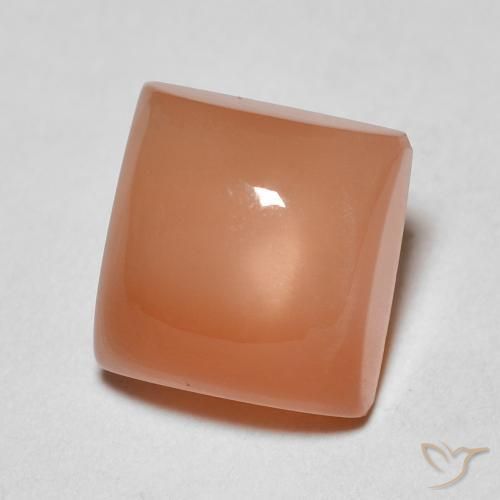 9,17 ctw natürlicher Cantaloupe-Orange Mondstein, Quadrat, Lichtdurchlässig