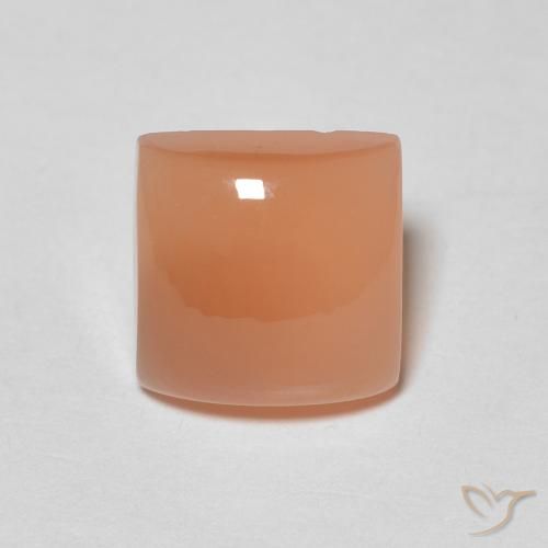 1.87ct Natürlicher Pfirsich-orange Mondstein, Quadrat, Lichtdurchlässig
