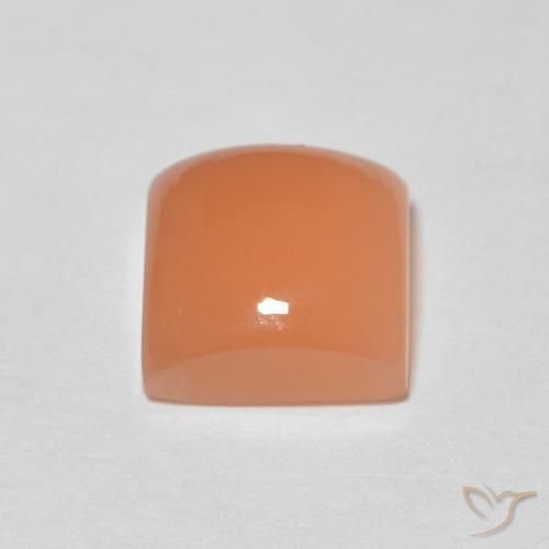 9,17 ctw natürlicher Pfirsich-orange Mondstein, Quadrat, Lichtdurchlässig