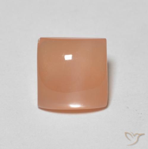 1.65ct Natürlicher Mittelorange Mondstein, Quadrat, Lichtdurchlässig