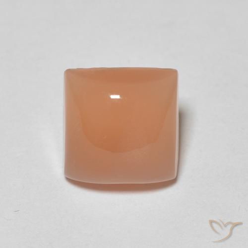 1.63ct Natürlicher Mittelorange Mondstein, Quadrat, Lichtdurchlässig