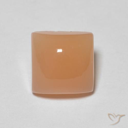 2.09ct Natürlicher Cantaloupe-Orange Mondstein, Quadrat, Lichtdurchlässig, Photo A