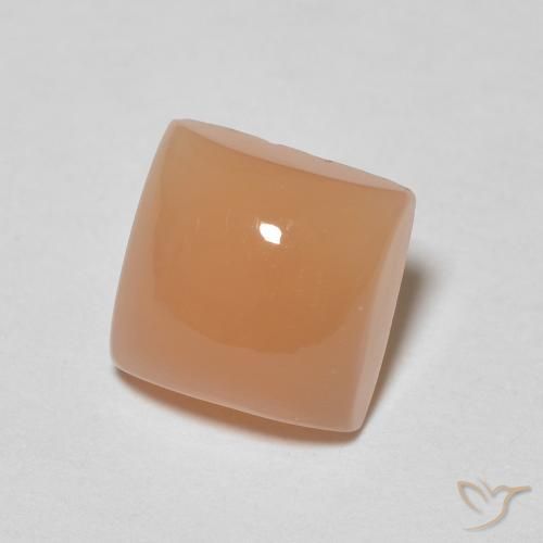 9,17 ctw natürlicher Cantaloupe-Orange Mondstein, Quadrat, Lichtdurchlässig