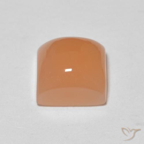 9,17 ctw natürlicher Cantaloupe-Orange Mondstein, Quadrat, Lichtdurchlässig