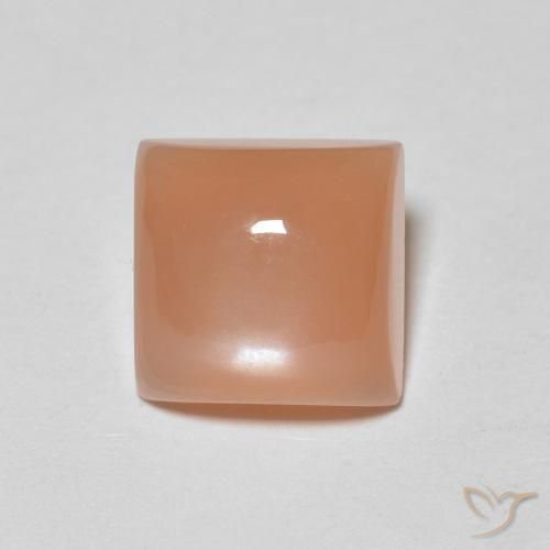 1.98ct Natürlicher Cantaloupe-Orange Mondstein, Quadrat, Lichtdurchlässig