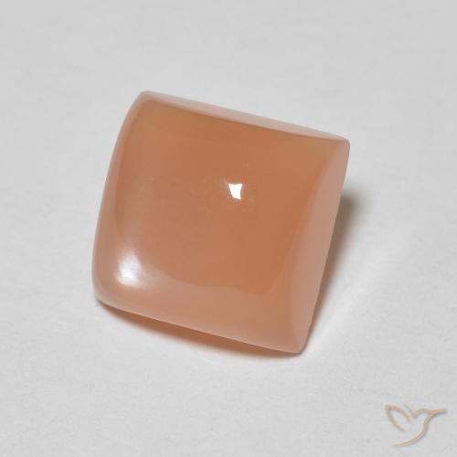 9,17 ctw natürlicher Cantaloupe-Orange Mondstein, Quadrat, Lichtdurchlässig