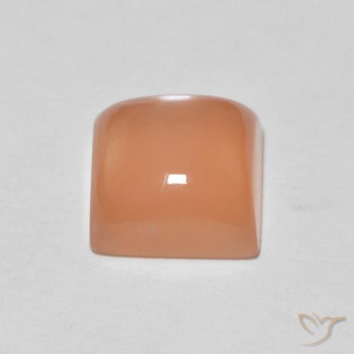 9,17 ctw natürlicher Cantaloupe-Orange Mondstein, Quadrat, Lichtdurchlässig