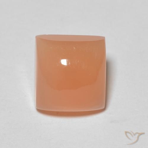 2.22ct Natürlicher Pfirsich-orange Mondstein, Quadrat, Lichtdurchlässig