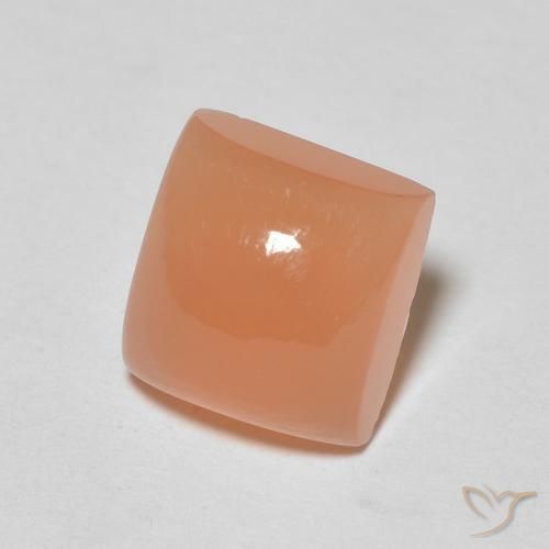 9,17 ctw natürlicher Pfirsich-orange Mondstein, Quadrat, Lichtdurchlässig