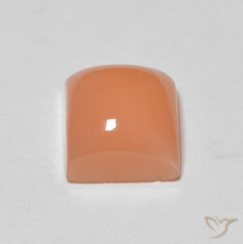 9,17 ctw natürlicher Pfirsich-orange Mondstein, Quadrat, Lichtdurchlässig