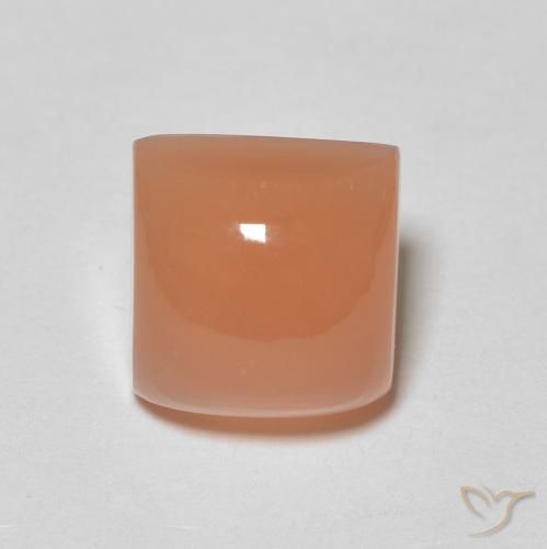 2.35ct Natürlicher Helles rötliches Orange Mondstein, Quadrat, Lichtdurchlässig