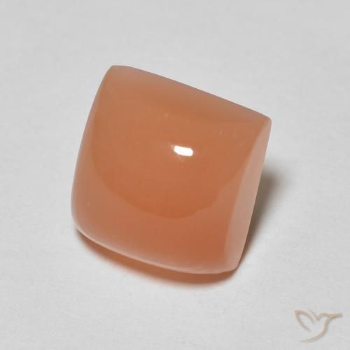 9,17 ctw natürlicher Helles rötliches Orange Mondstein, Quadrat, Lichtdurchlässig