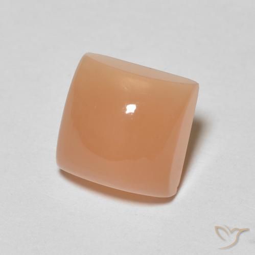 9,17 ctw natürlicher Pfirsich-orange Mondstein, Quadrat, Lichtdurchlässig