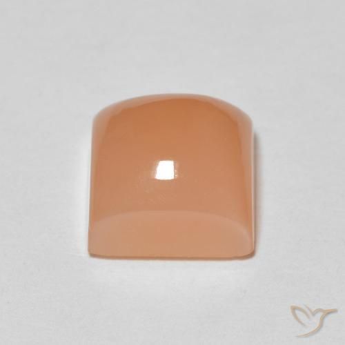 9,17 ctw natürlicher Pfirsich-orange Mondstein, Quadrat, Lichtdurchlässig