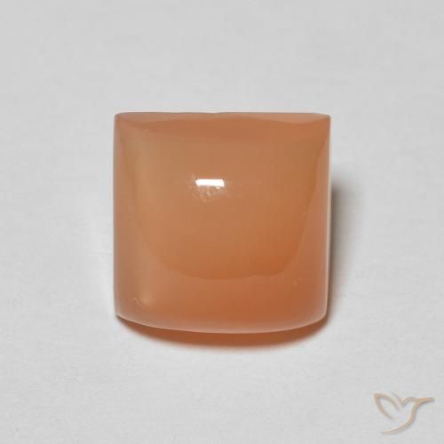 2.11ct Natürlicher Cantaloupe-Orange Mondstein, Quadrat, Lichtdurchlässig