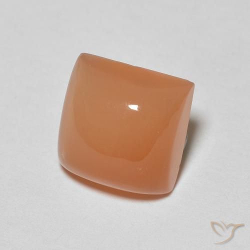 9,17 ctw natürlicher Cantaloupe-Orange Mondstein, Quadrat, Lichtdurchlässig