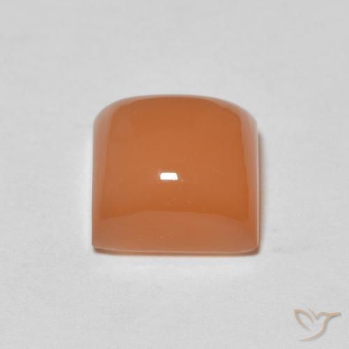 9,17 ctw natürlicher Cantaloupe-Orange Mondstein, Quadrat, Lichtdurchlässig