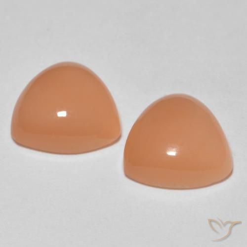 3.17 ct natürliche Cantaloupe-Orange Mondstein-Edelsteine, Trillion, Lichtdurchlässig