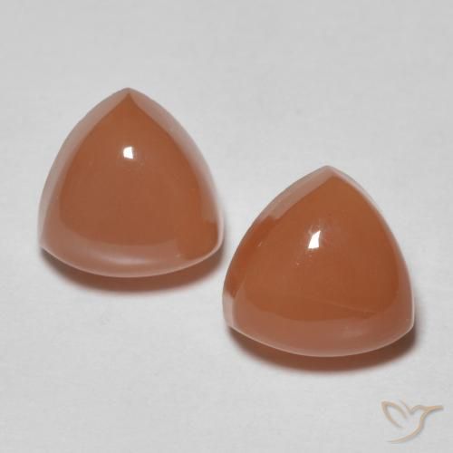2.04ctw Natürlicher rötlich-orange Mondstein, Trillion, Lichtdurchlässig
