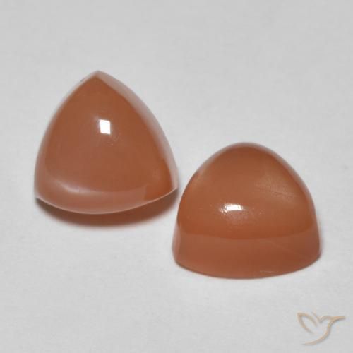 2.04 ct natürliche rötlich-orange Mondstein-Edelsteine, Trillion, Lichtdurchlässig