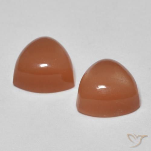 2.04 ct natürliche rötlich-orange Mondstein-Edelsteine, Trillion, Lichtdurchlässig
