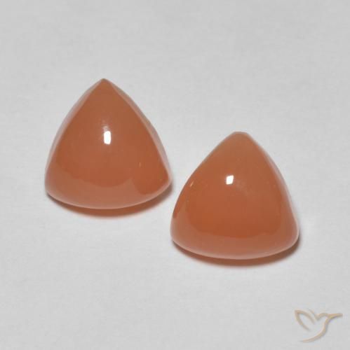 1.57ctw Natürlicher rötlich-orange Mondstein, Trillion, Lichtdurchlässig