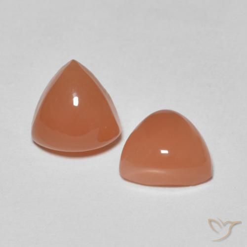 1.57 ct natürliche rötlich-orange Mondstein-Edelsteine, Trillion, Lichtdurchlässig