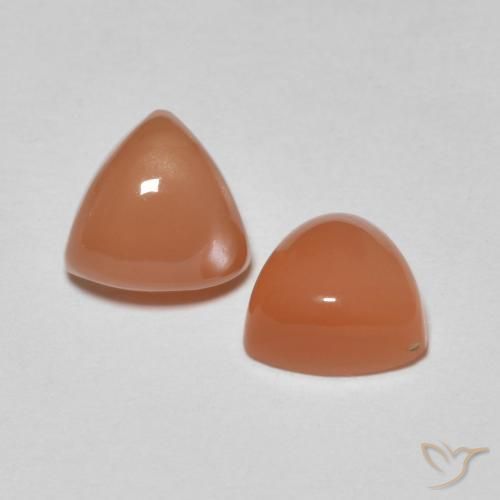 1.73 ct natürliche Cantaloupe-Orange Mondstein-Edelsteine, Trillion, Lichtdurchlässig