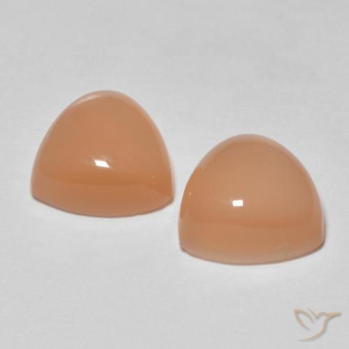 4.18 ct natürliche Medium Dark-Orange Mondstein-Edelsteine, Trillion, Lichtdurchlässig