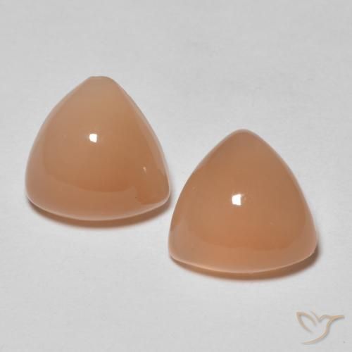 3.57ctw Natürlicher Medium Light-Orange Mondstein, Trillion, Lichtdurchlässig