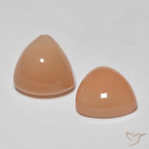 3.57 ct natürliche Medium Light-Orange Mondstein-Edelsteine, Trillion, Lichtdurchlässig