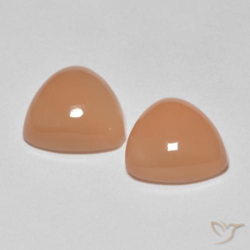 3.57 ct natürliche Medium Light-Orange Mondstein-Edelsteine, Trillion, Lichtdurchlässig