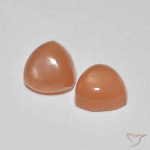 1.58 ct natürliche Helles rötliches Orange Mondstein-Edelsteine, Trillion, Lichtdurchlässig