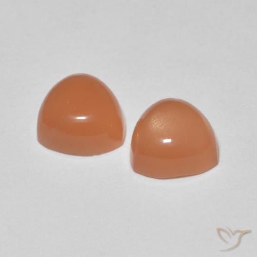 1.58 ct natürliche Helles rötliches Orange Mondstein-Edelsteine, Trillion, Lichtdurchlässig