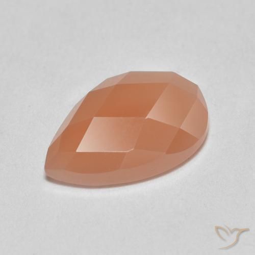1.06ct Natürlicher Cantaloupe-Orange Mondstein, Birnenform, Lichtdurchlässig