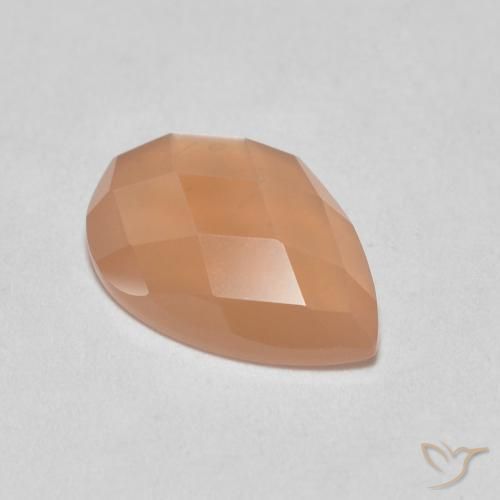 1.07ct Natürlicher Medium Light-Orange Mondstein, Birnenform, Lichtdurchlässig